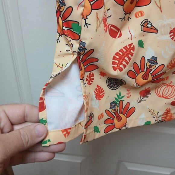 Funny Guy Creation Men’s Short Sleeve Thanksgiving Button Down Shirt Size Large - Picture 9 of 9